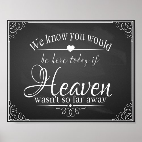 In Memory of a loved one chalkboard wedding print