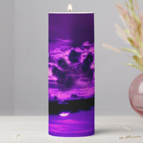 In Memory of a Pet Pawprint Cloud  Pillar Candle