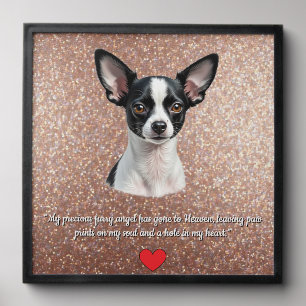 In Memory Of Black And White Chihuahua Peel And Stick Photo Tile