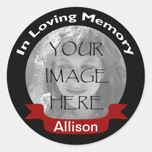 In Memory Of Black Photo Stickers