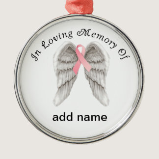 In Memory of Breast Cancer Christmas Ornament