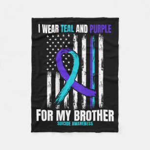 In Memory Of Brother Awareness Flag Graphic On Fleece Blanket