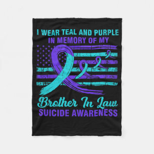 In Memory Of Brother In Law Suicide Awareness Amer Fleece Blanket