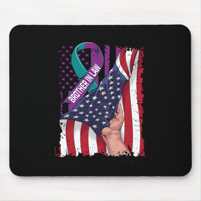 In Memory Of Brother In Law Suicide Awareness Usa  Mouse Pad (Front)