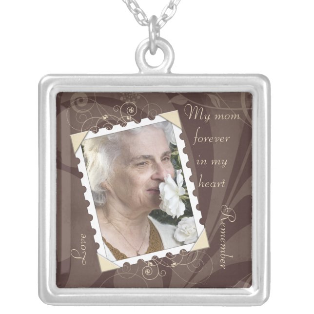 In Memory of Brown Photo Necklace (Front)