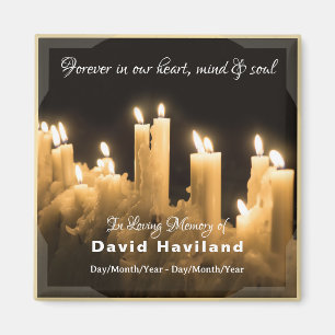 In Memory of Candles Magnet with text - HAMbyWG