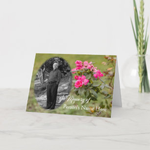 In Memory of Card with Roses and Photo
