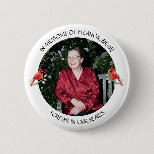 In Memory of   Cardinal Memorial Keepsake Button