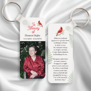 In Memory of   Cardinal Memorial Keepsake Keychain