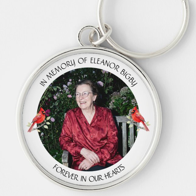 In Memory of | Cardinal Memorial Keepsake Keychain (Front)