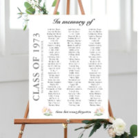 In Memory Of Class Reunion Room For 102 Names