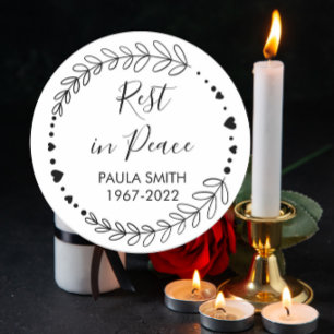 In Memory Of Classic Round Sticker Funeral Memor