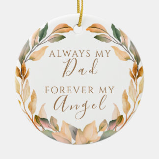 In Memory Of Dad Picture Ceramic Ornament