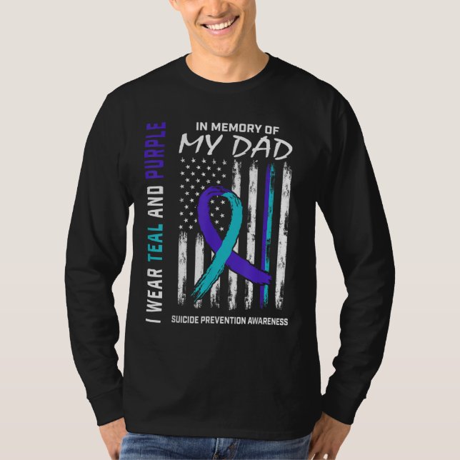 In Memory of Dad Suicide Awareness Prevention Amer T-Shirt (Front)