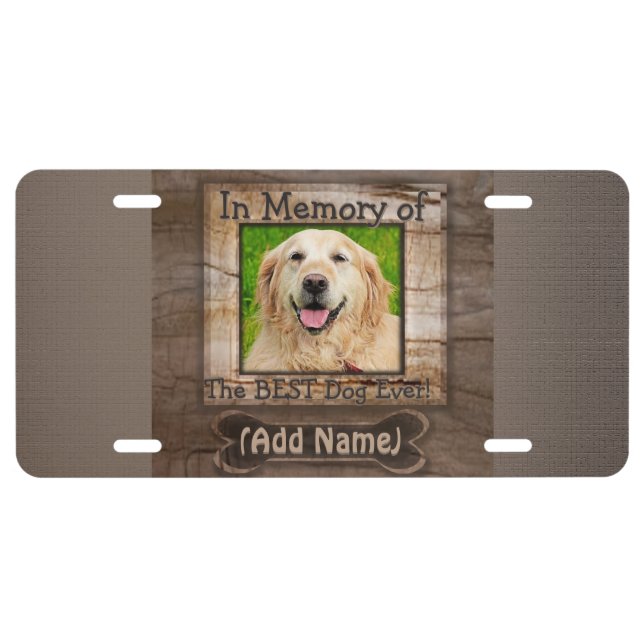 In Memory of Dog Memorial License Plate (Front)