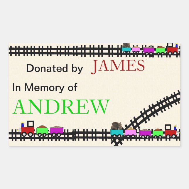 In Memory of Donated Train Bookplates (Front)