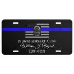 In Memory Of Fallen Officer  License Plate at Zazzle