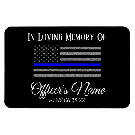 In Memory Of Fallen Officer Thin Blue Line Magnet