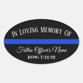 IN MEMORY OF FALLEN OFFICER THIN BLUE LINE STICKER
