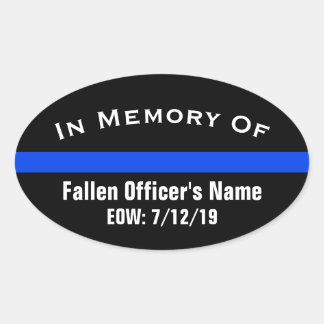 IN MEMORY OF FALLEN OFFICER THIN BLUE LINE STICKER