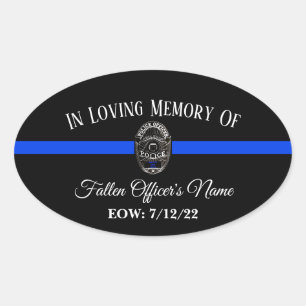 IN MEMORY OF FALLEN OFFICER THIN BLUE LINE STICKER
