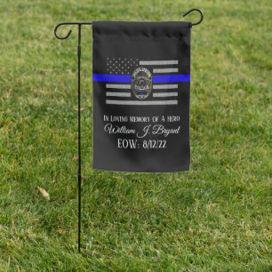 IN MEMORY OF FALLEN OFFICER YARD FLAG