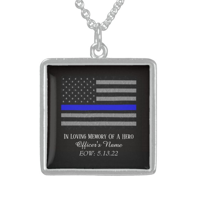 IN MEMORY OF FALLEN POLICE OFFICER  STERLING SILVER NECKLACE (Front)