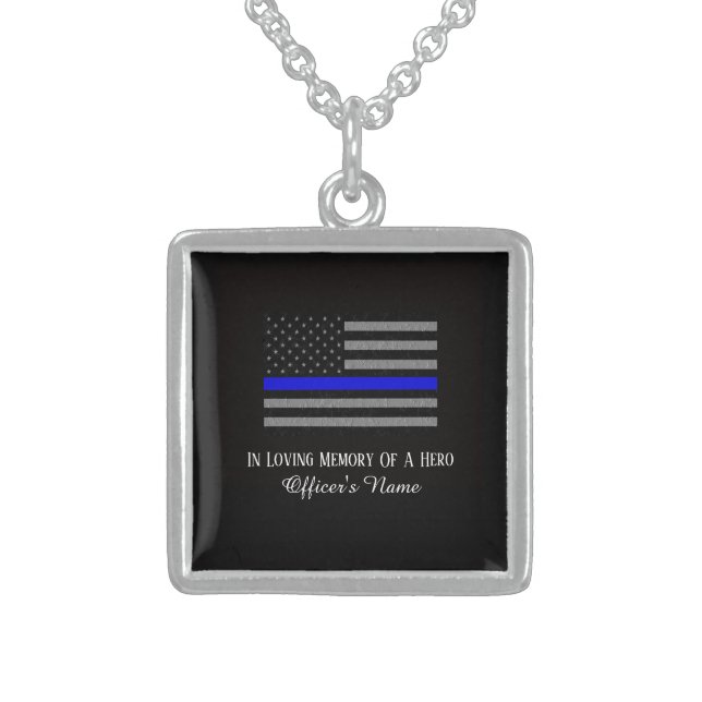 IN MEMORY OF FALLEN POLICE OFFICER  STERLING SILVER NECKLACE (Front)