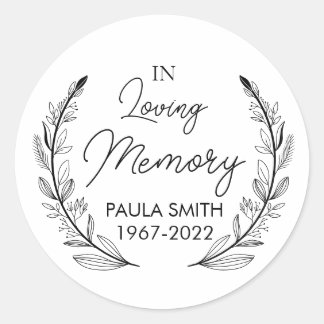 In Memory Of Funeral Gift loving memorial favor Classic Round Sticker