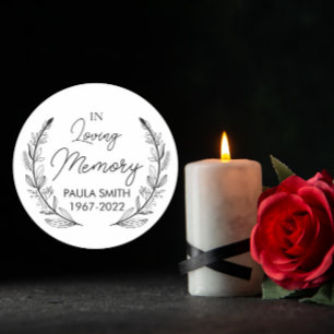 In Memory Of Funeral Gift loving memorial favor Classic Round Sticker