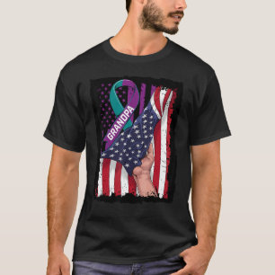 In Memory of Grandpa Suicide Awareness American Fl T-Shirt