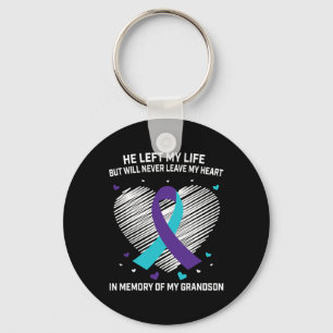 In Memory Of Grandson Suicide Awareness Prevention Keychain