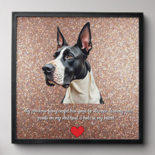 In Memory of Great Dane Black And White Peel And Stick Photo Tile