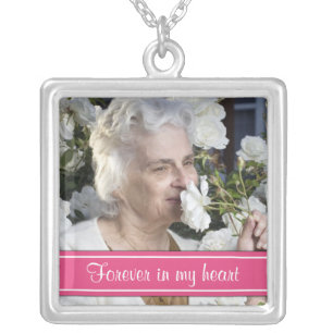 In Memory of Hot Pink Photo Necklace