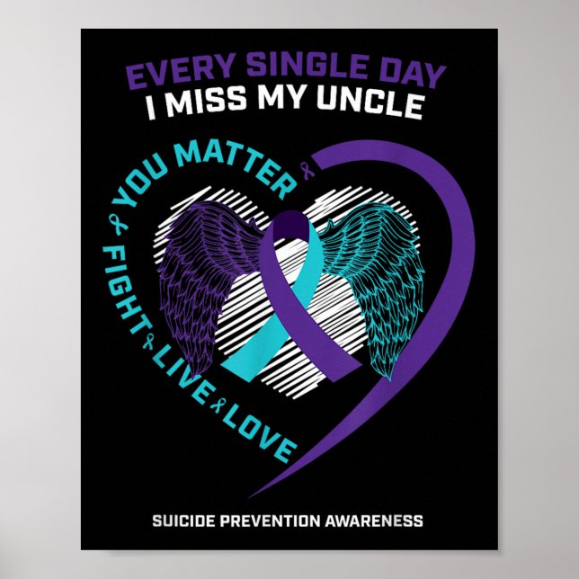 In Memory Of I Miss My Uncle Suicide Prevention Aw Poster (Front)