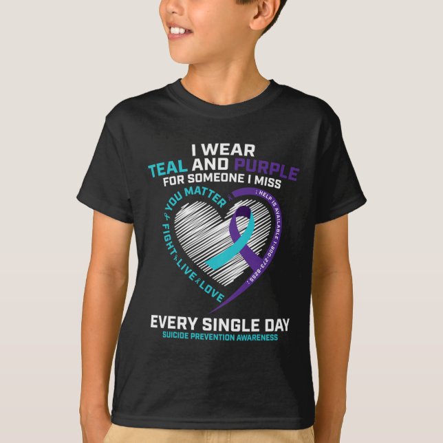 In Memory Of I Miss Son Mom Dad Suicide Prevention T-Shirt (Front)