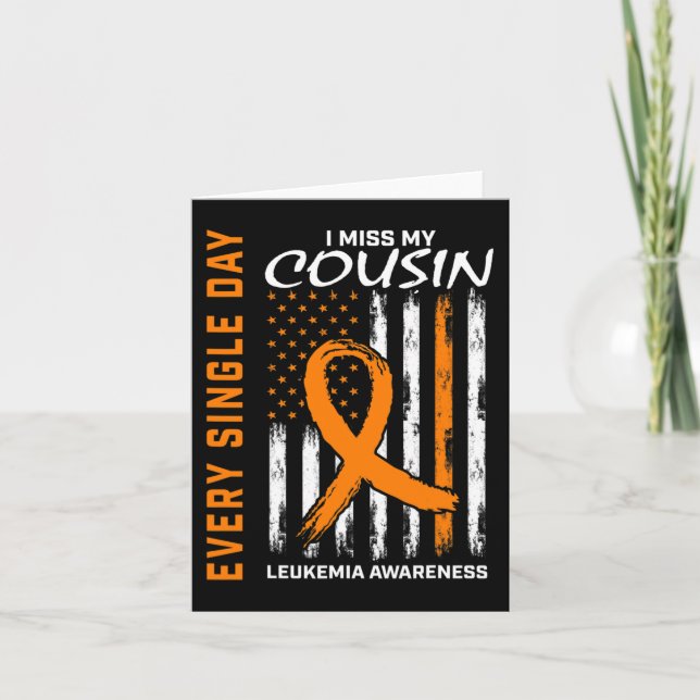 In Memory Of Loved One Gifts Cousin Leukemia Aware Card (Front)