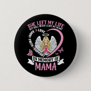 In Memory Of Mama Breast Cancer Awareness Angel Tr Button
