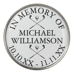 In Memory Of Memorial Celebration Of Life Golf Ball Marker