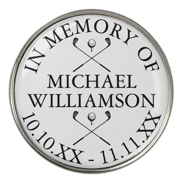 In Memory Of Memorial Celebration Of Life Golf Ball Marker (Front)