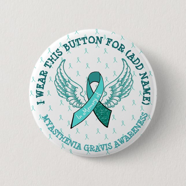 In Memory of MG Warrior Awareness Ribbon Button (Front)