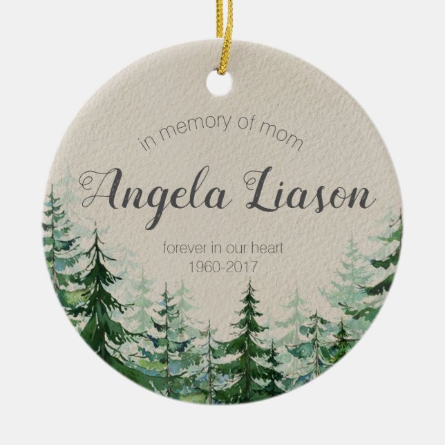 In Memory of Mom Christmas Ornament (Front)