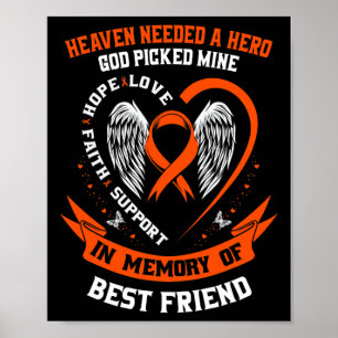In Memory Of My Best Friend Leukemia Awareness Mem Poster