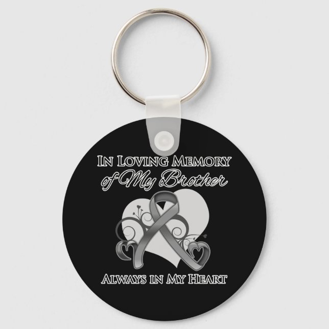 In Memory of My Brother - Brain Cancer Keychain (Front)