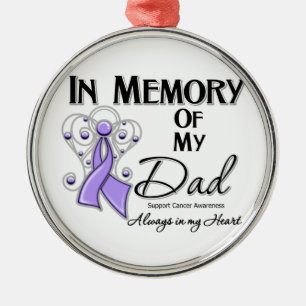 In Memory of My Dad Cancer Awareness Metal Ornament