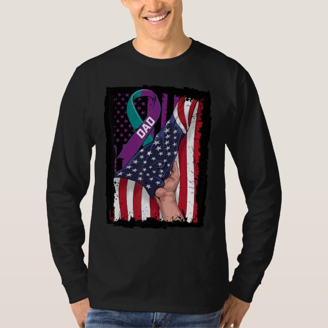 In Memory of my Dad Suicide Awareness American Fla T-Shirt (Front)