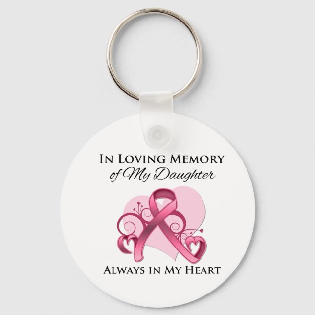In Memory of My Daughter - Breast Cancer Keychain (Front)