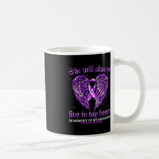 In Memory Of My Daughter Overdose Awareness Angel  Coffee Mug (Right)