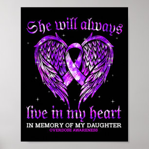 In Memory Of My Daughter Overdose Awareness Angel  Poster