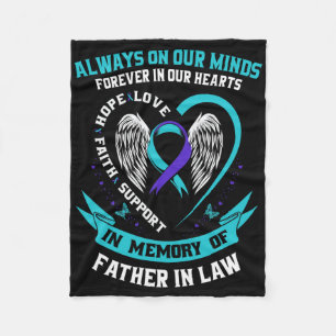 In Memory Of My Father In Law Suicide Awareness Pr Fleece Blanket